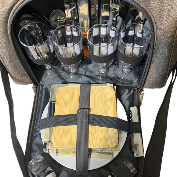 NWOT California Picnic All-in-One Shoulder Insulated Bag 4-Piece Cutlery Cheese! - Picture 5 of 15